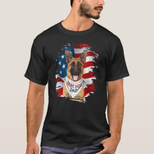 Beste Duitse herdershond papa schattig USA vlag va T-shirt