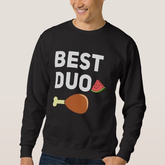 Beste Duo Grappig Fried Chicken Watermeloen Trui (Voorkant)