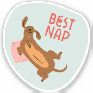 Beste dutje schattige geïllustreerde hond aqua sticker