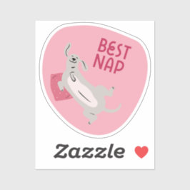 Beste dutje schattige geïllustreerde hond cherry r sticker