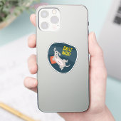 Beste dutje schattige geïllustreerde hond marine sticker (Telefoon)