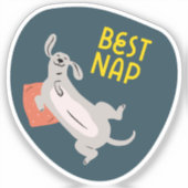 Beste dutje schattige geïllustreerde hond marine sticker (Voorkant)