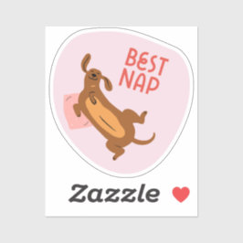 Beste dutje schattige geïllustreerde hond roze sticker