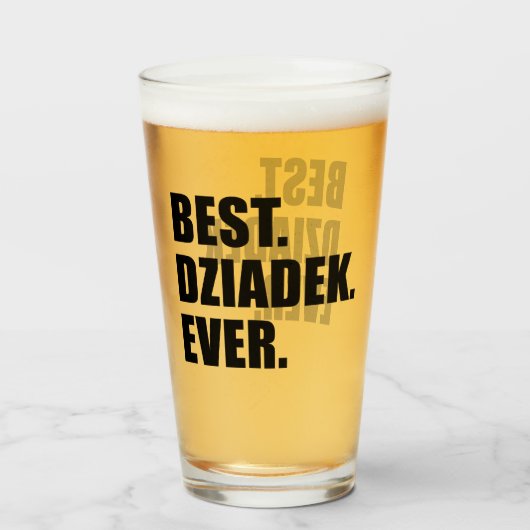 Beste Dziadek Ever Glas (Voorkant gevuld)