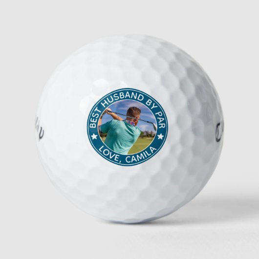 Beste echtgenoot Golf Gift – Aangepaste foto & ber Golfballen (Voorkant)