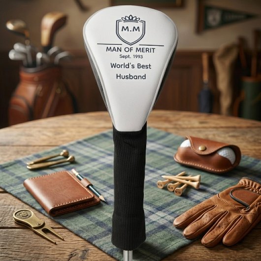 Beste echtgenoot monogram eerste letter naam man v golfheadcover