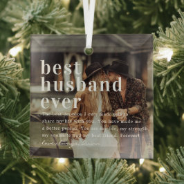 Beste echtgenoot ooit | Citaat & Foto Cadeau Glas Ornament
