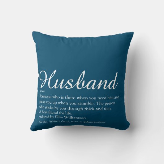 Beste echtgenoot ooit definitie script blauw kussen (Achterkant)