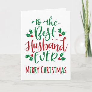 Beste echtgenoot ooit kersttypografie kaart