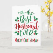 Beste echtgenoot ooit kersttypografie kaart (Gele Bloem)