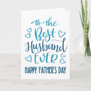 Beste echtgenoot ooit Vaderdag typografie in blauw Kaart