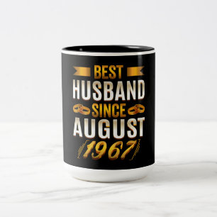 Beste echtgenoot sinds augustus 1967 Grappige verj Tweekleurige Koffiemok
