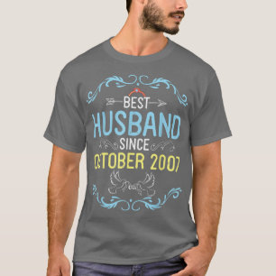 Beste echtgenoot sinds oktober 2007 Gelukkig getro T-shirt
