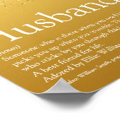 Beste echtgenoot ter wereld Definitie Goud Glitter Poster (Hoek)