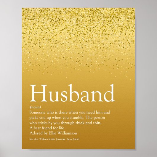 Beste echtgenoot ter wereld Definitie Goud Glitter Poster (Voorkant)