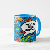 Beste echtgenoot ter wereld Leuk Retro stripboek P Mok (Voorkant rechts)