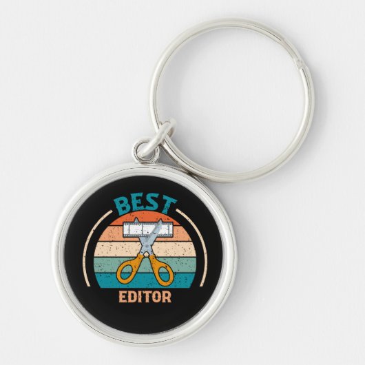 Beste editor - Retro Style Premium Round Sleutelhanger (Voorkant)