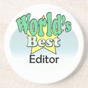 Beste editor van de wereld zandsteen onderzetter