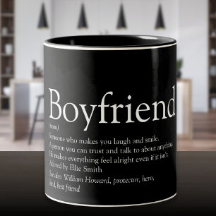 Beste Eerste Kever Boyfriend Definitie Zwart en Wi Tweekleurige Koffiemok