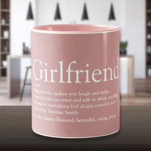 Beste Eerste Vriendin Definitie Meisjesachtig Roze Tweekleurige Koffiemok