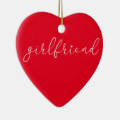 Beste Eerste Vriendin Definitie Script Liefde Hart Keramisch Ornament (Rechts)