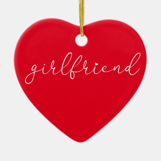Beste Eerste Vriendin Definitie Script Liefde Hart Keramisch Ornament (Voorkant)