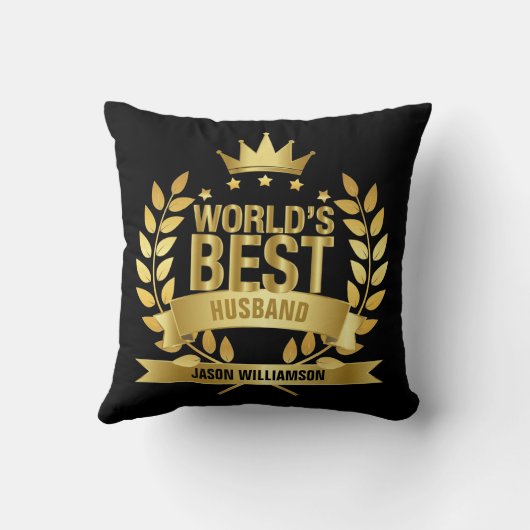 Beste Egenoot Ter Wereld Goud Zwart Kussen (Achterkant)