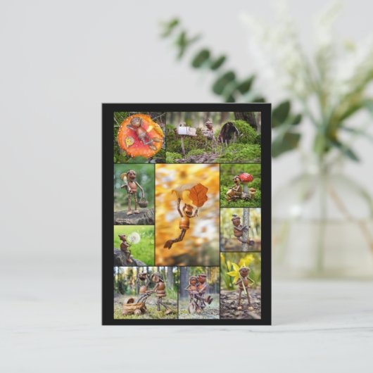 Beste eikel elfen foto's mozaïek postcrossing briefkaart (Staand voorkant)