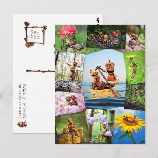 Beste eikel elfen foto's mozaïek postcrossing briefkaart (Voorkant / Achterkant)