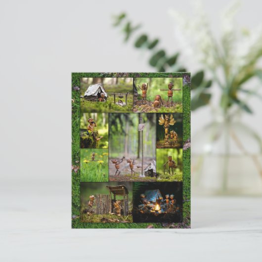 Beste eikel elfen kamp foto's mozaïek postcrossing briefkaart (Staand voorkant)