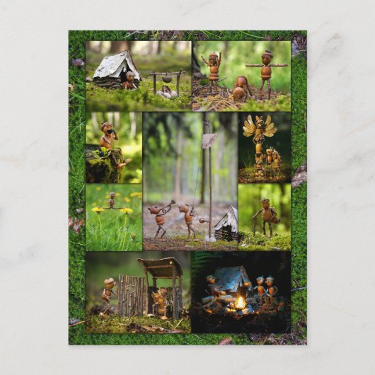 Beste eikel elfen kamp foto's mozaïek postcrossing briefkaart (Voorkant)