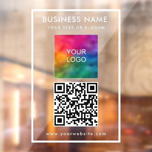 Beste Elegante Zakelijke Logo Tekst QR Code Sjablo Raamsticker (Vel 2)
