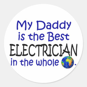 Beste elektricien ter wereld (papa) ronde sticker