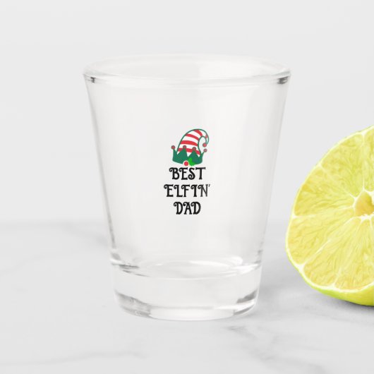 Beste Elfin Pap Kerstmis Elf Kerstmis Shot Glas (Voorkant)