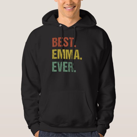 Beste Emma ooit Retro Funny Naam Humor Nickname Hoodie (Voorkant)