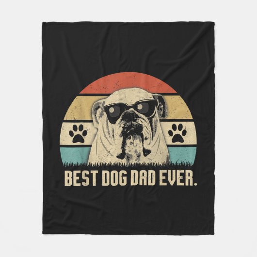  Beste Engelse Bulldog DAD Ooit shirt Vader Fleece Deken (Voorkant)