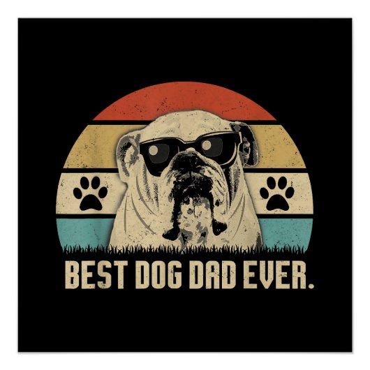 Beste Engelse Bulldog DAD Ooit shirt Vader Perfect Poster (Voorkant)
