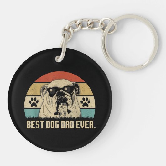  Beste Engelse Bulldog DAD Ooit shirt Vader Sleutelhanger (Achterkant)