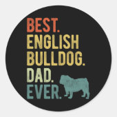 Beste Engelse Bulldog Pa Ooit Hond Papa Vader &#; Ronde Sticker (Voorkant)