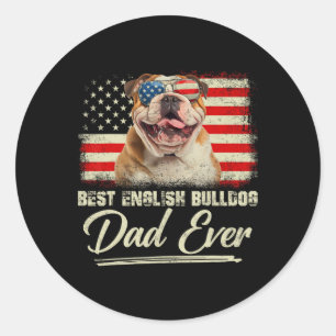 Beste Engelse Bulldog Vader Ooit Papa Amerikaanse  Ronde Sticker