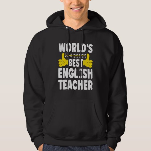 Beste Engelse leraar ter wereld Functietitel Eng Hoodie (Voorkant)