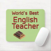 Beste Engelse leraar ter wereld met boeken Muismat (Met muis)