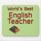Beste Engelse leraar ter wereld met boeken Muismat (Voorkant)