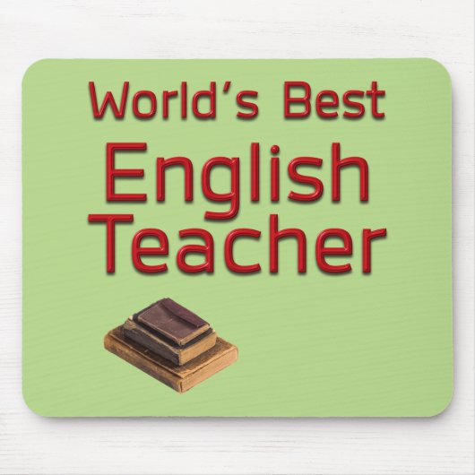 Beste Engelse leraar ter wereld met boeken Muismat (Voorkant)