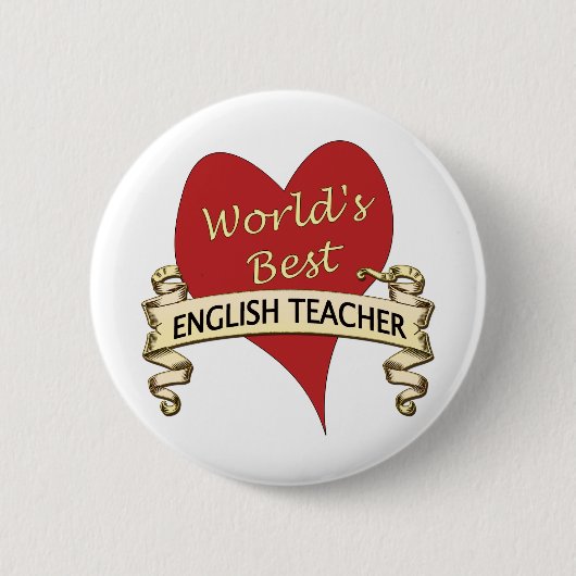 Beste Engelse leraar ter wereld Ronde Button 5,7 Cm (Voorkant)