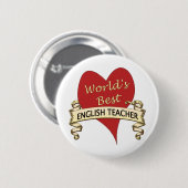 Beste Engelse leraar ter wereld Ronde Button 5,7 Cm (Voorkant /achterkant)