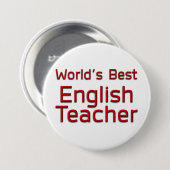 Beste Engelse leraar ter wereld Ronde Button 7,6 Cm (Voorkant /achterkant)