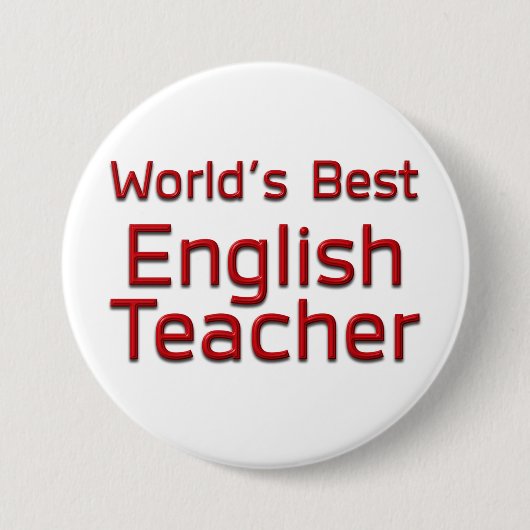 Beste Engelse leraar ter wereld Ronde Button 7,6 Cm (Voorkant)