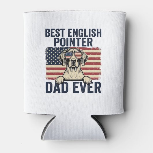 Beste Engelse Pointer Vader Ooit Patriotische Hond Blikjeskoeler (Voorkant)