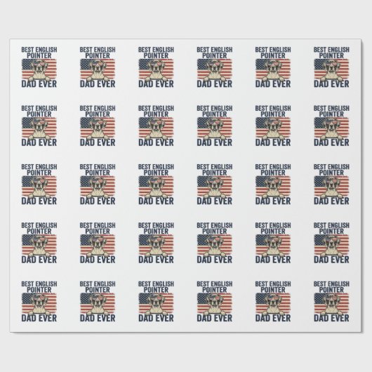 Beste Engelse Pointer Vader Ooit Patriotische Hond Cadeaupapier (Vlak)